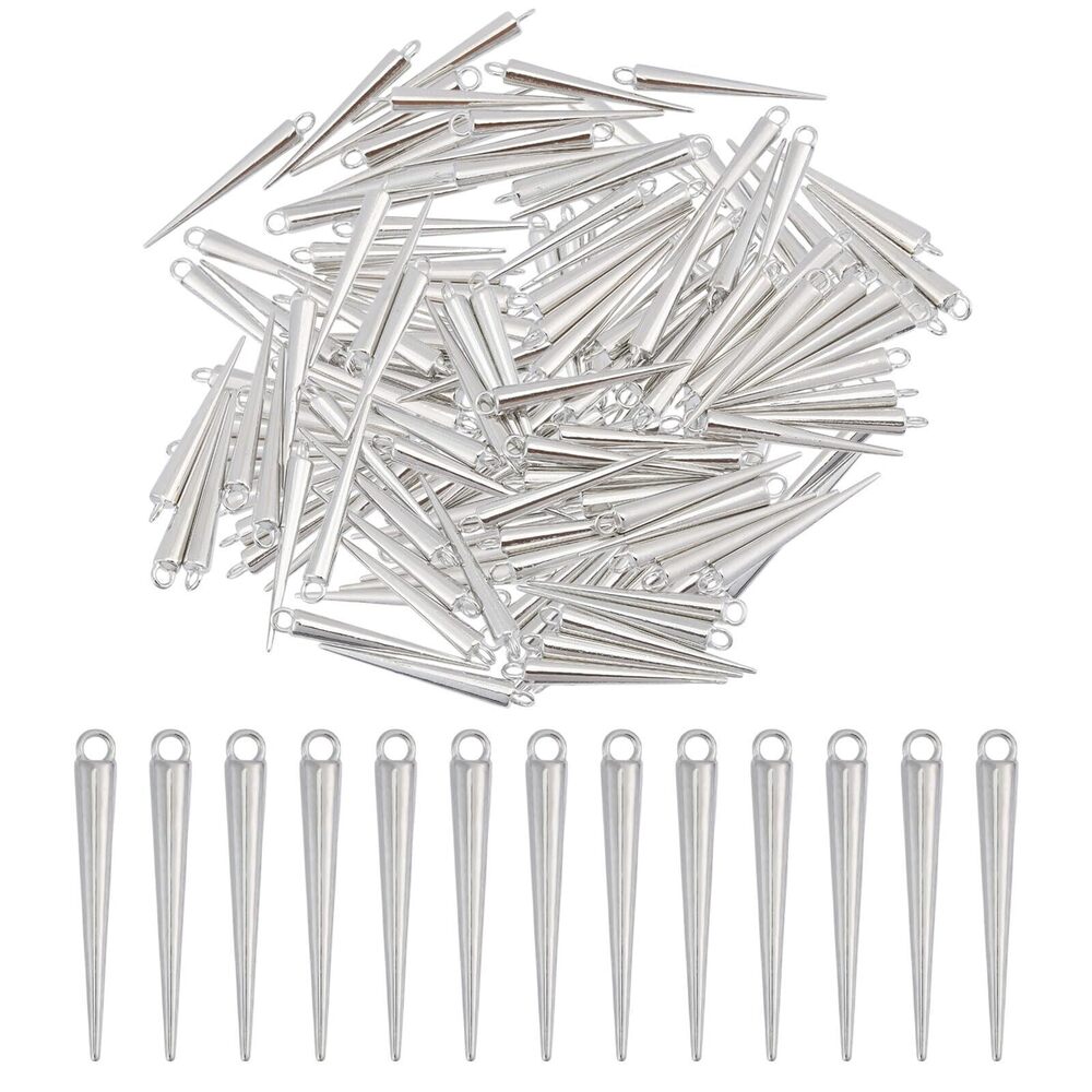 2303 80 Pcs Antique Silver Spike Pendants Alloy Spike Pendants Spike Charms